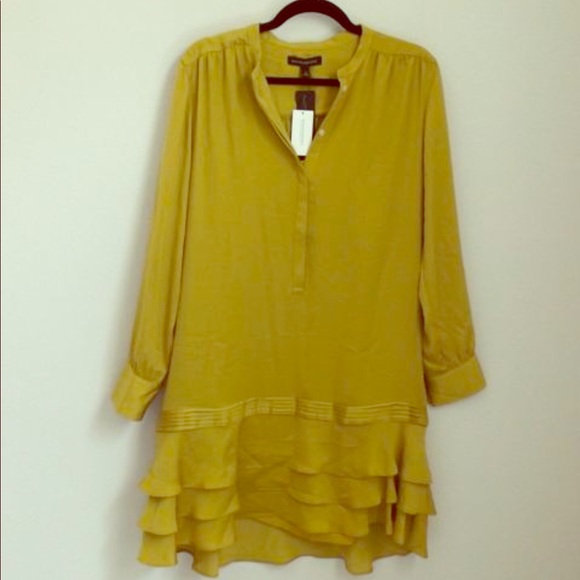 Banana Republic Silk Mustard Dress - Picture 3 of 8
